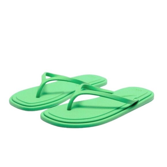 ZARA FLAT RUBBERISED SANDALS Green SIZE 10 | 3670/110/500 - Picture 1 of 9